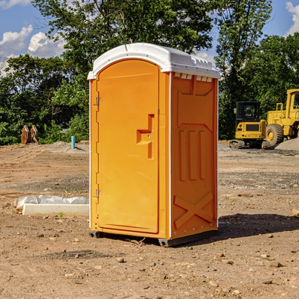 how often are the porta potties cleaned and serviced during a rental period in Clay